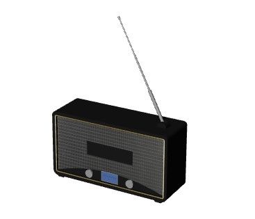 Modern designed radio with two stero speakers 3d model .3dm frormat