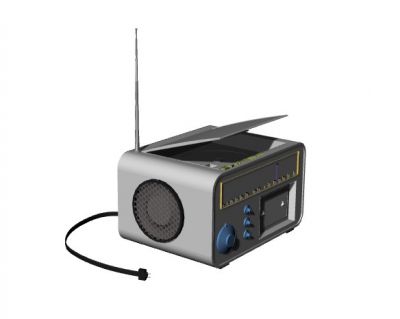 Modern designed radio with two stero speakers 3d model .3dm frormat