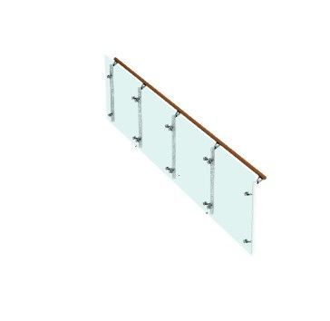 Modern glass railing 3d model .3dm format