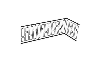 modern designed steel railing 3d model .3dm format