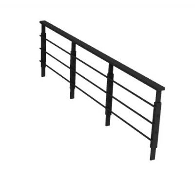 Simple designed steel railing 3d model .3dm format