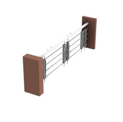 modern designed steel railing 3d model .3dm format