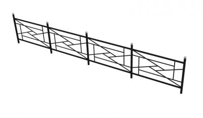 Modern aesthetic designed railing 3d model .3d format