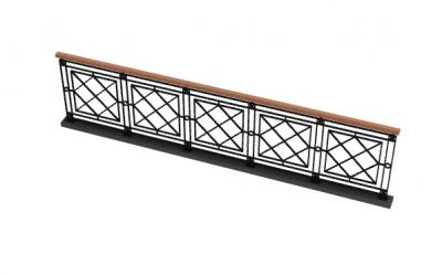 Modern aesthetic designed railing 3d model .3d format
