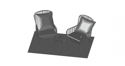 large scaled designed ratttan pit chat chairs 3d model .dwg format