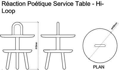 AutoCAD download Reaction Poetique Service Table - Hi - Loop DWG Drawing