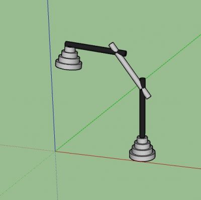 simple looking reading lamp designed 3d model .skp format