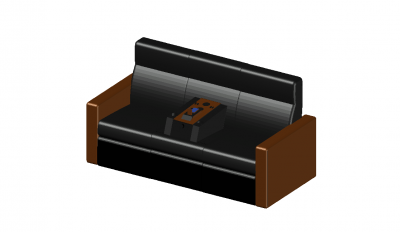 recliner sofa set with a simple look 3d model .dwg format