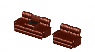 large sized recliner sofa set 3d model .dwg format