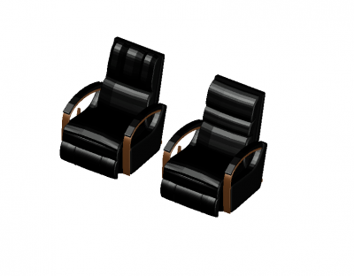 Simple looking designed recliner chair 3d model .dwg format