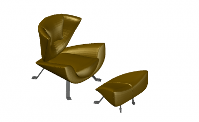 modern aesthetic designed recliner sofa chair 3d model .dwg format