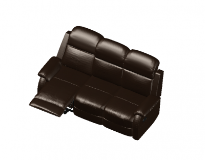 medium sized recliner sofa set 3d model .dwg format
