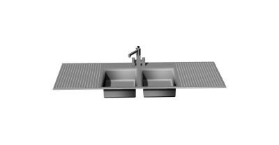 large scaled restaurant kitchen sink 3d model .3dm format