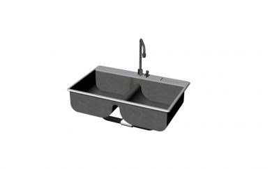 moderately designed restaurant kitchen sink 3d model .3dm format