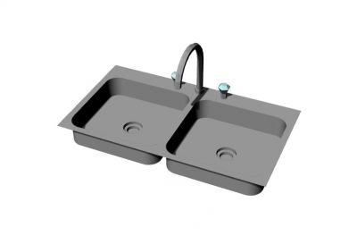 modern aesthetic designed restaurant kitchen sink 3d model .3dm format