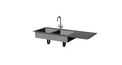 simple medium sized restaurant kitchen sink 3d model .3dm format