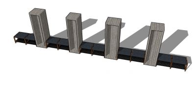 modern tall metal shoe trestle 3d modle . skp format