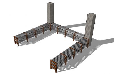 large scale shoe trestle designed with modern look 3d model .skp format