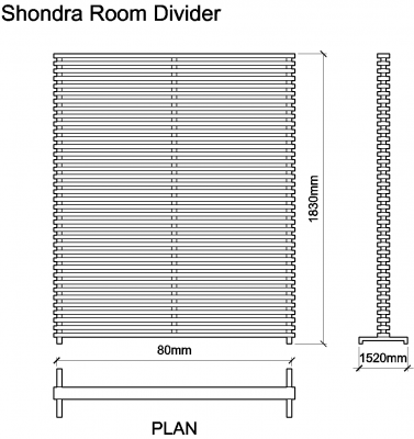 Shondra Room Divider DWG Drawing