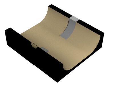combination of four ramps for skater's 3d model .3dm format