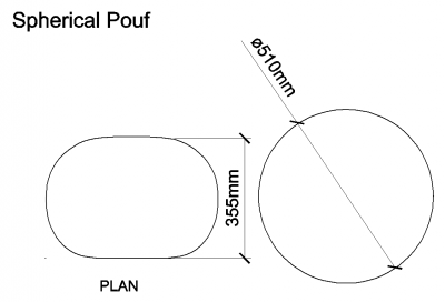 AutoCAD download Spherical Pouf DWG Drawing