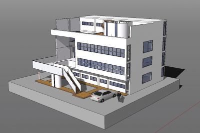 ★Sketchup 3Dアーキテクチャモデル-Villa Stein（Le Corbusier）
