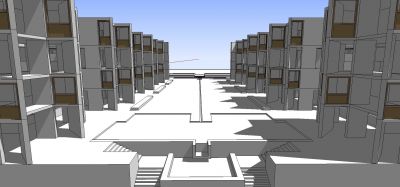 ★ Sketchup modelos de arquitectura 3D-Instituto Salk (Louis Kahn)
