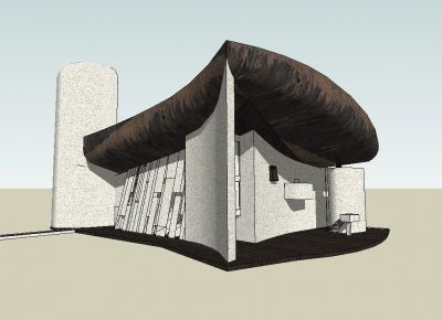 ★ Sketchup Modèles d'architecture 3D-Ronchamp (Le Corbusier)