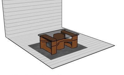 moderately designed gazebo table top 3d model .skp format