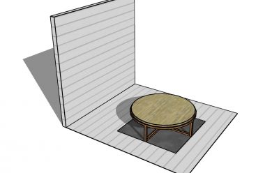 Large scale gazebo table top designed 3d model .skp format