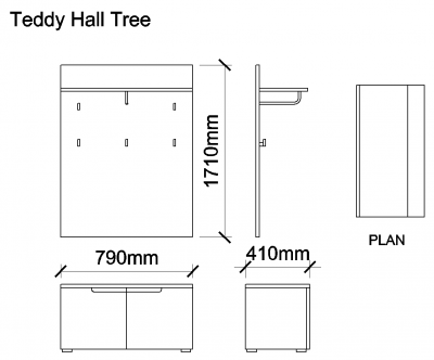 AutoCAD download Teddy Hall Tree DWG Drawing