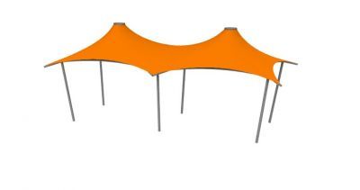 tent semi open space designed 3d model .3dm fromat