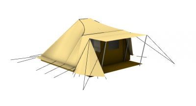 small sized semi open tent design 3d model .3dm format