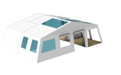 Modern designed tent 3d model .3dm format