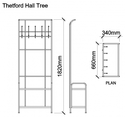 AutoCAD download Thetford Hall Tree DWG Drawing