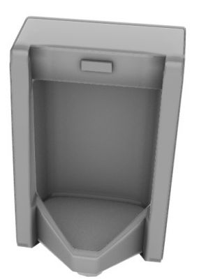 Grey modern mens urinal 3d model .3dm format