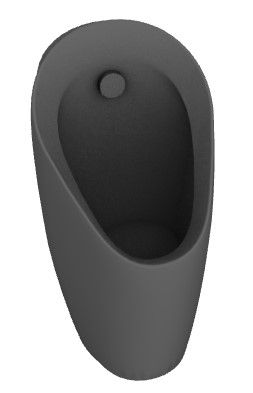 Grey mens urinal 3d model .3dm format