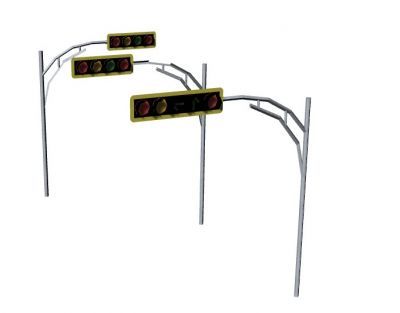 Long stretched designed Traffic light 3d model .3dm format