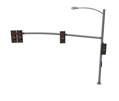 Modern designed tall Traffic light 3d model .3dm format