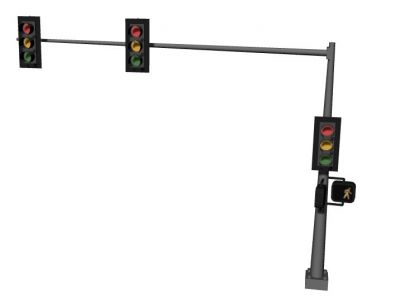 Simple tall designed traffic light 3d model .3dm fromat