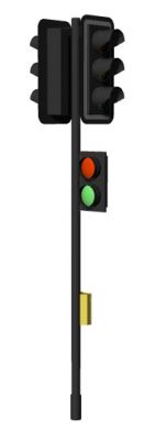 simple design traffic light with sign boards 3d model .3dm format