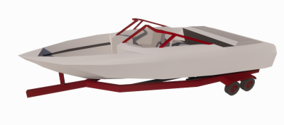 TRAILER with BOAT revit family