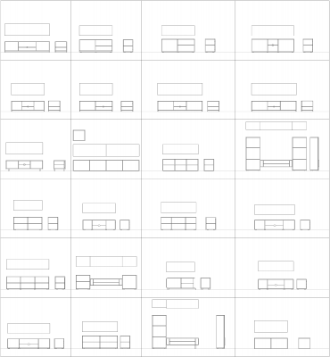 TV units CAD collection DWG blocks