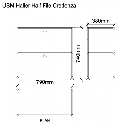 AutoCAD download USM Haller File Credenza2 DWG Drawing