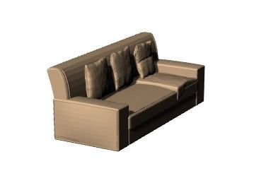 Two person aesthetically simple waiting area sofa 3d model .3dm fromat