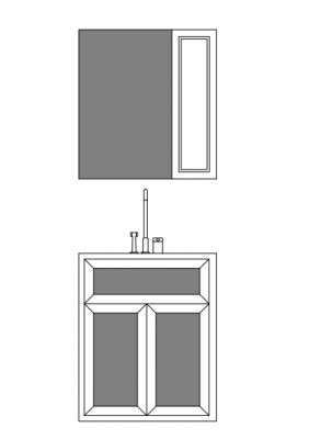 Simple designed washbasin 2d model .dwg format