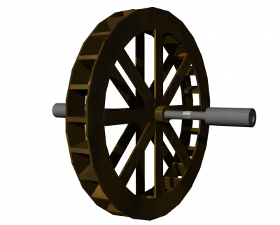 Moderately designed water wheel 3d model .3dm format