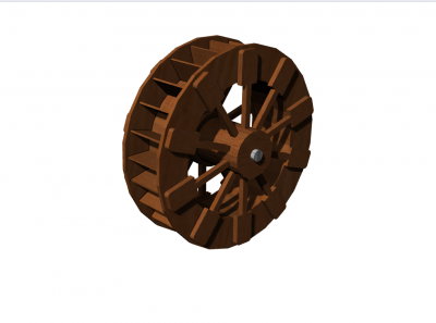 Water wheel with a modern look 3d model .3dm format
