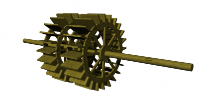 Water wheel designed with a good design approach 3d model .3dm format