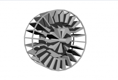 Water wheel with a simple water wheel 3d model .3dm format